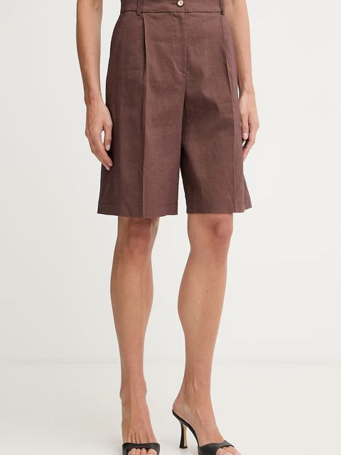 Pinko bermudy damskie z lnem - zdjęcie produktu nr 1