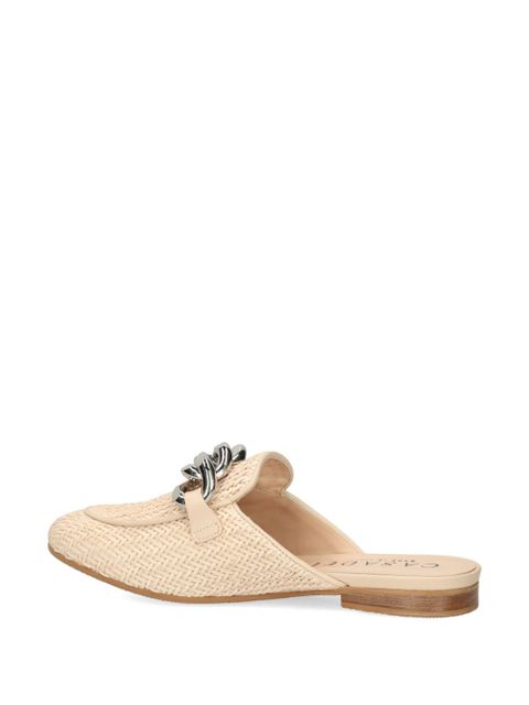 Casadei chain-detail slippers - Neutrals