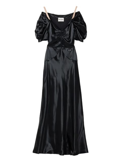 Miu Miu satin-effect maxi dress - Black - zdjęcie produktu nr 1