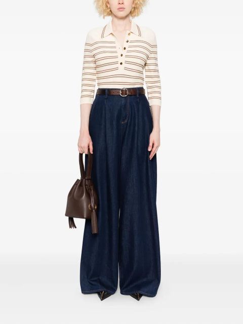 ZIMMERMANN striped polo top - Neutrals