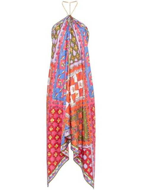 PUCCI Festa-print silk midi dress - Orange - zdjęcie produktu nr 1