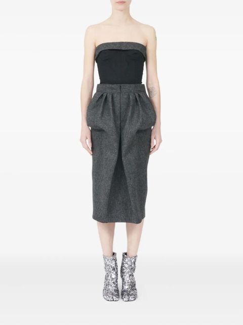 Maison Margiela strapless bubble-waist midi dress - Grey