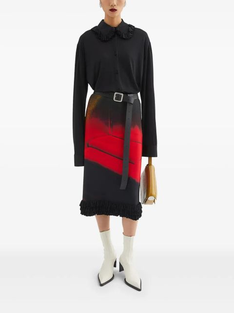 Jil Sander printed midi skirt - Black - zdjęcie produktu nr 2