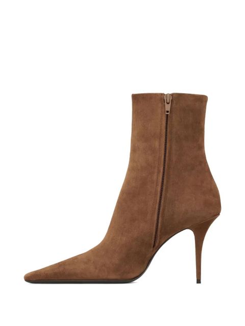Saint Laurent 90mm Ashley suede boots - Brown