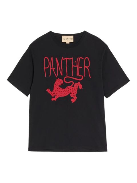 Valentino Garavani panther print cotton T-shirt - Black - zdjęcie produktu nr 1