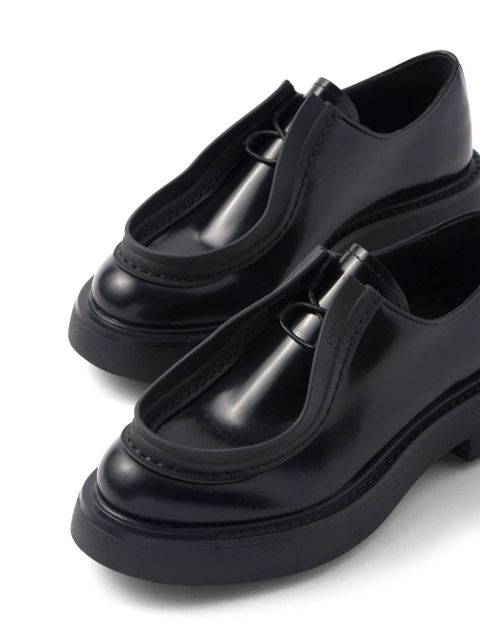 Prada raised-edge leather lace-up shoes - Black