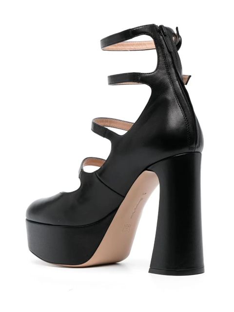 Gianvito Rossi 130mm almond-toe leather pumps - Black