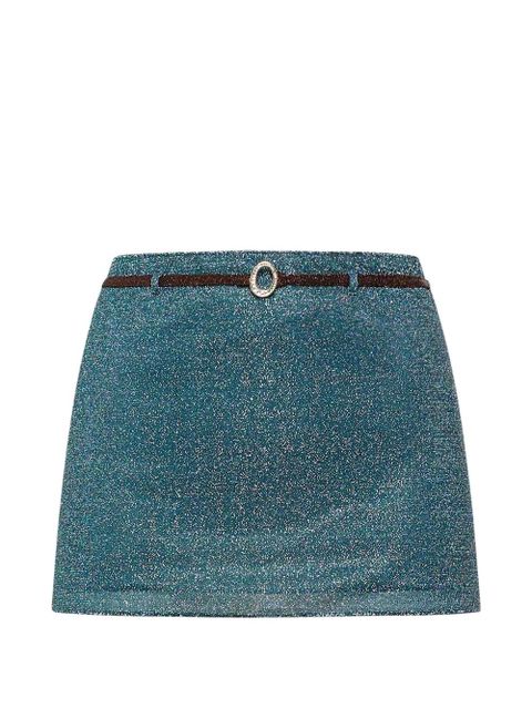 Oséree Lumière belted micro skirt - Blue - zdjęcie produktu nr 1