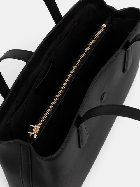 Karl Lagerfeld torebka skórzana K/AUTOGRAPH kolor czarny B1W30095