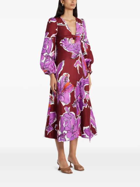 Aje Inflorescence midi dress - Red