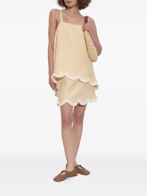 Posse Essie scalloped-hem fringed top - Yellow