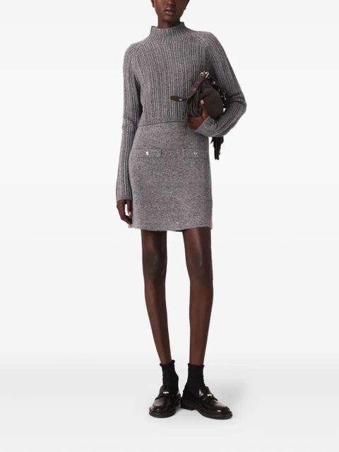 Maje layered mini sweater dress - Grey