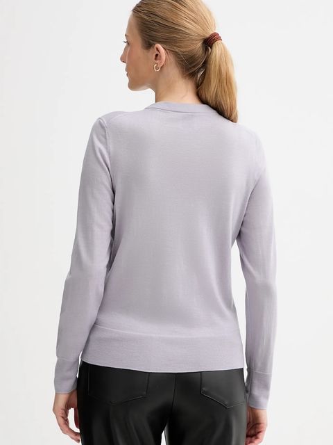 Calvin Klein kardigan wełniany damski kolor fioletowy lekki LV044D323G