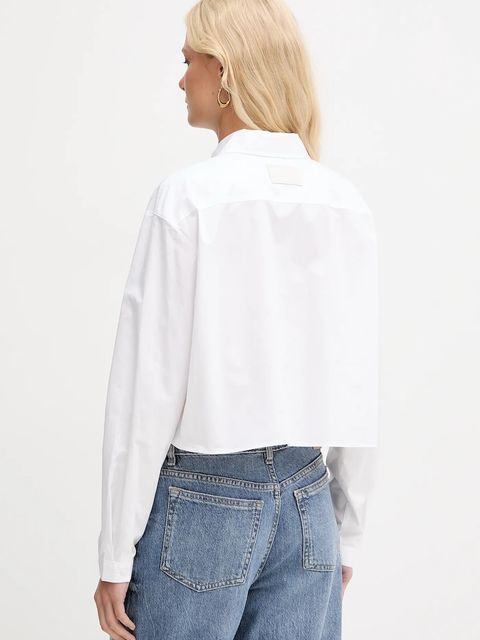 Armani Exchange koszula bawełniana damska kolor biały regular z kołnierzykiem klasycznym XW001399 AF12812