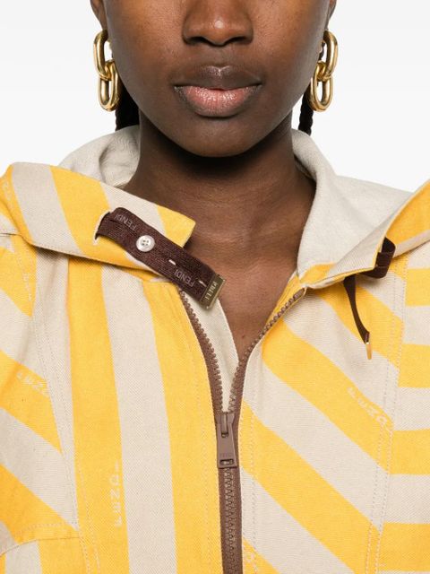 FENDI striped hooded jacket - Yellow
