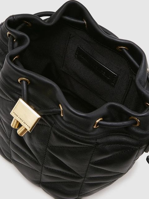 Karl Lagerfeld torebka skórzana K/KUILT kolor czarny A4W30088