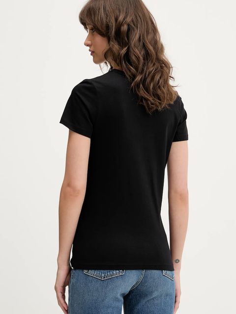 HUGO t-shirt bawełniany damski kolor czarny 50533059