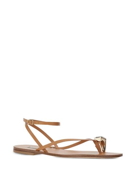 Casadei crystal-embellished leather sandals - Neutrals