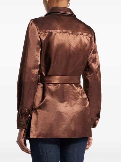TOM FORD satin belted jacket - Brown