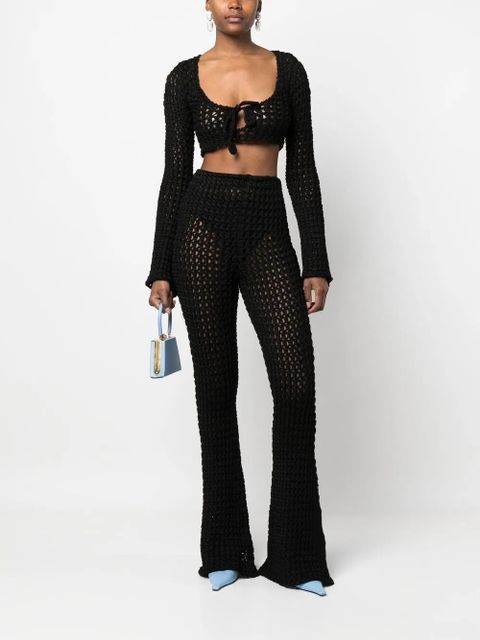 Moschino crochet-knit flared trousers - Black - zdjęcie produktu nr 2