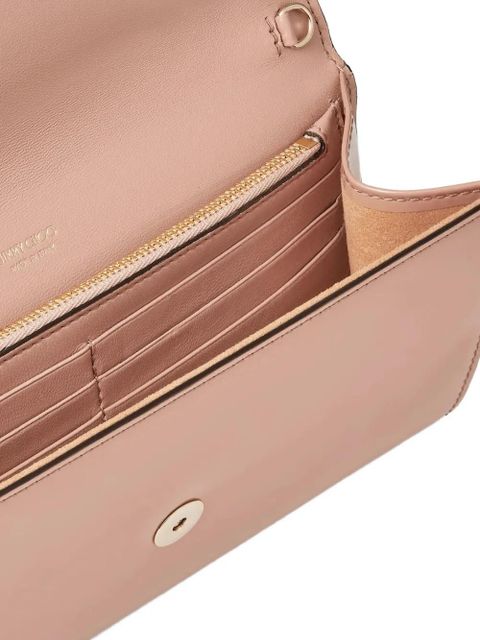 Jimmy Choo Emmie gold-detail clutch bag - Neutrals