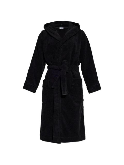 Moschino logo-patch hooded dressing gown - Black - zdjęcie produktu nr 1