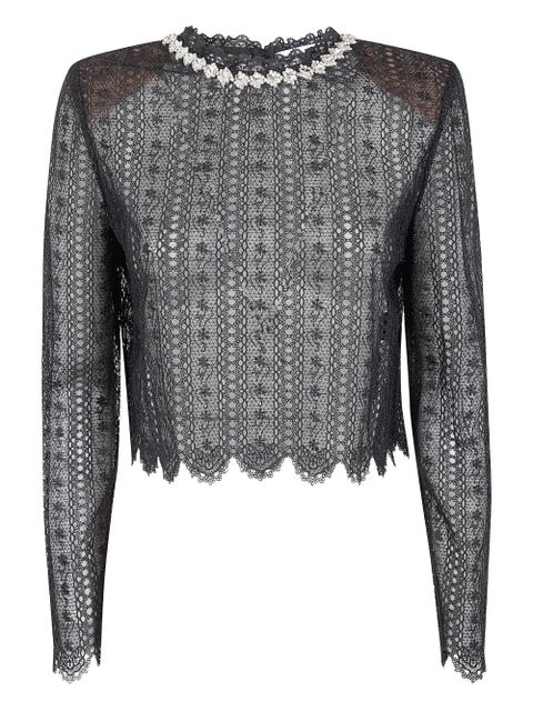 Self-Portrait lace embellished top - Black - zdjęcie produktu nr 1