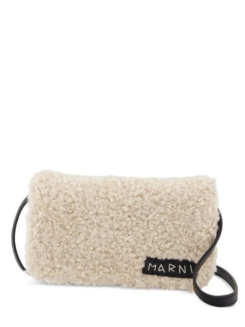 Marni faux-shearling crossbody bag - White - zdjęcie produktu nr 1