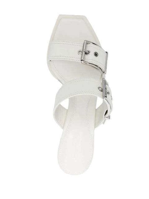 Alexander McQueen 75mm buckled leather sandals - White