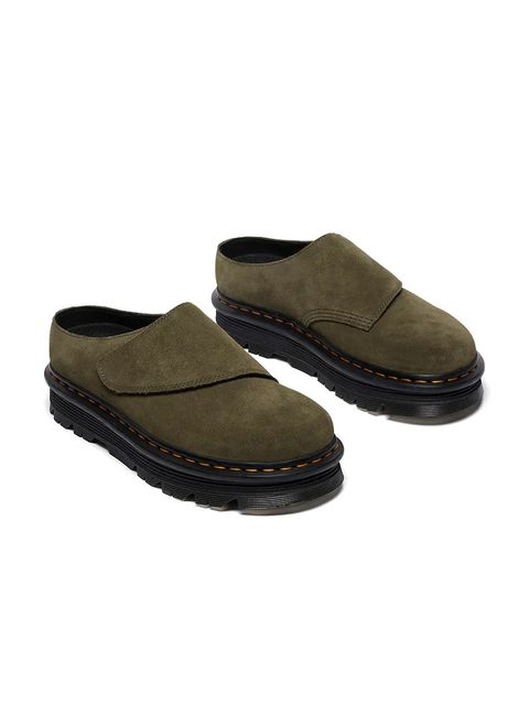 Dr. Martens klapki zamszowe ZebZag AnyWair Mule kolor zielony DM41730300 - zdjęcie produktu nr 2