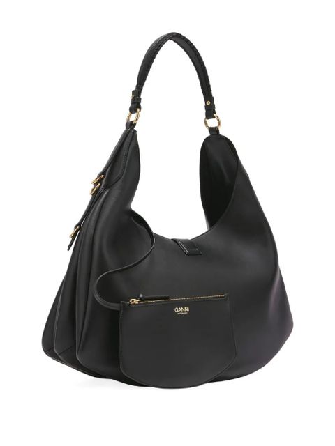 GANNI detailed-hardware shoulder bag - Black