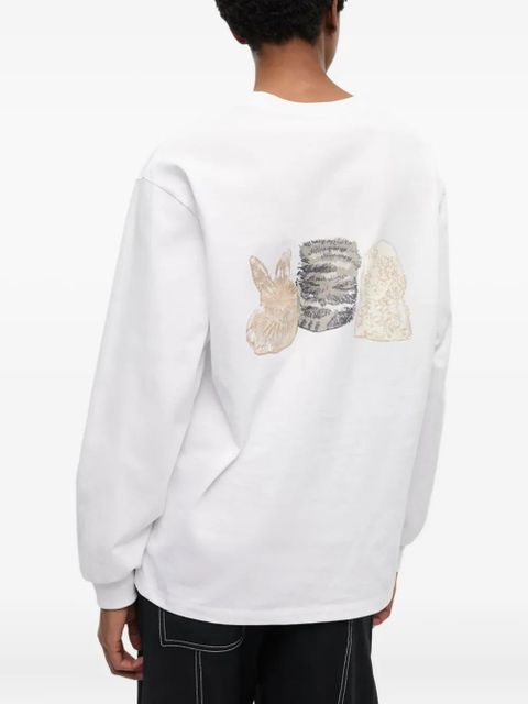GANNI logo-print sweatshirt - White