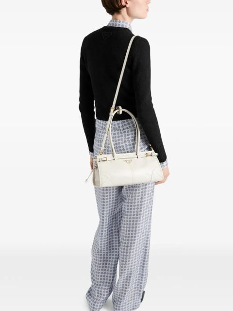 Prada medium Bonnie leather tote bag - Neutrals