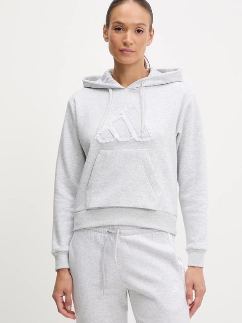 adidas bluza W CO RUFF HD damska kolor szary z kapturem melanżowa JX1326 - zdjęcie produktu nr 1