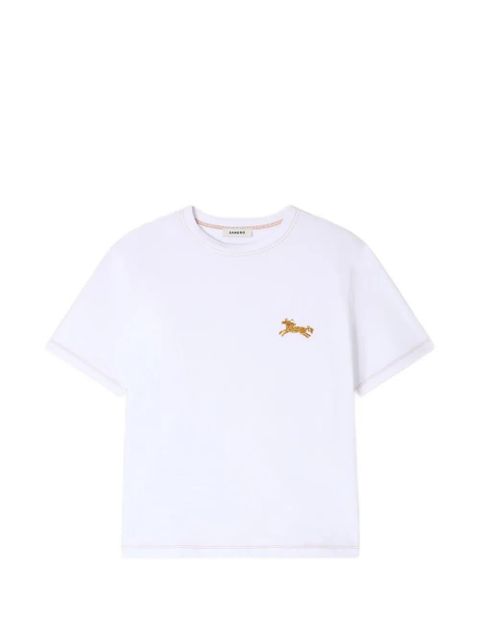 SANDRO horse-embroidery T-shirt - White - zdjęcie produktu nr 1
