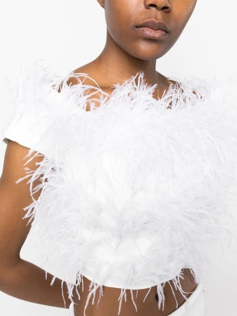 Cult Gaia Sosha feather top - White