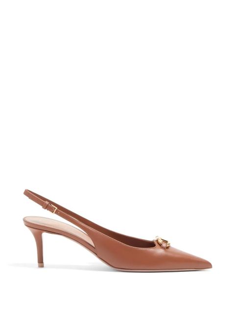 Valentino Garavani VLogo The Bold Edition slingback pumps in calfskin 60mm - Brown - zdjęcie produktu nr 1