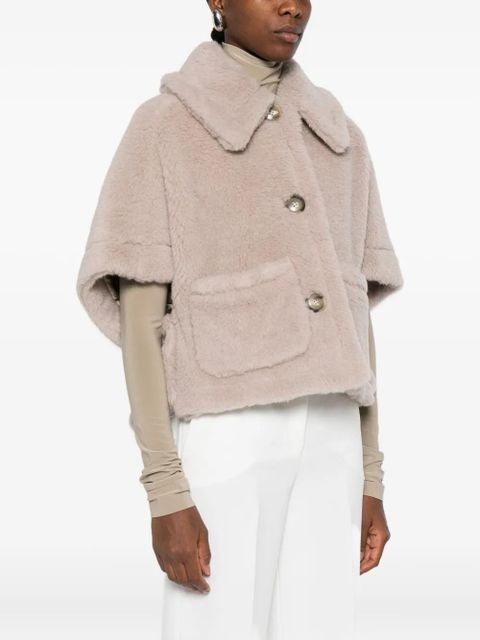 Max Mara Teddy button-up cape - Pink
