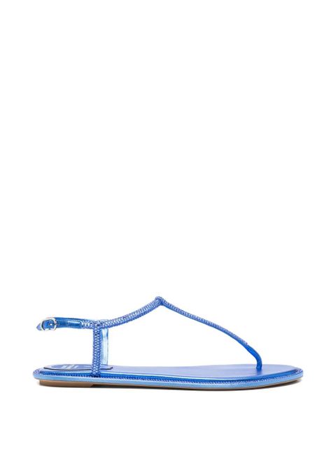 René Caovilla Diana crystal-embellished metallic-finish sandals - Blue - zdjęcie produktu nr 1