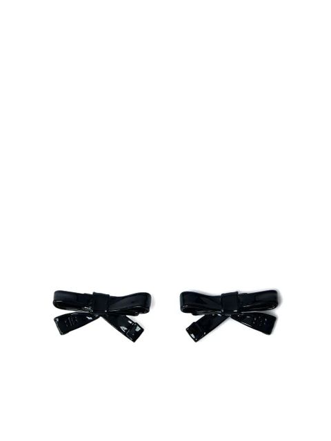 Balenciaga bow high-shine earrings - Black - zdjęcie produktu nr 1