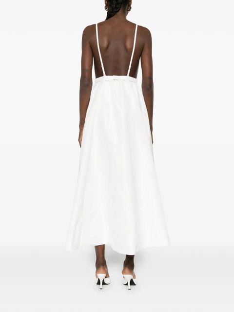 Maje V-neck crystal-embellishment midi dress - White