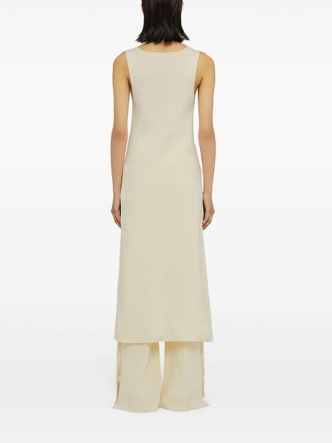Jil Sander V-neck ribbed midi dress - White - zdjęcie produktu nr 2