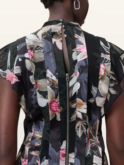 AllSaints sukienka FLEUR kolor czarny mini rozkloszowana W370DC