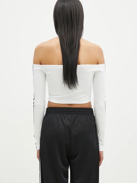 adidas Originals longsleeve Off Shoulder damski kolor biały dekolt hiszpański JD0275