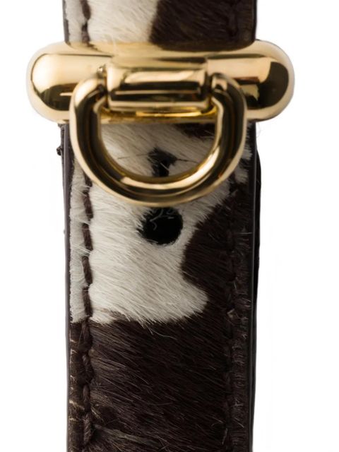 Prada mini Arqué printed leather shoulder bag - White