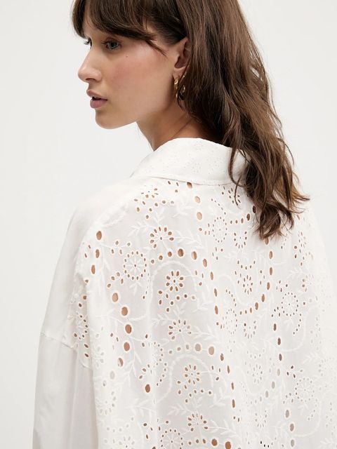 IRO koszula bawełniana damska kolor beżowy relaxed z kołnierzykiem klasycznym WM18IMAI