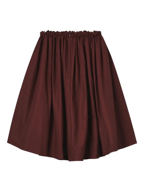 SHUSHU/TONG elastic-waistband gathered A-line skirt - Brown - zdjęcie produktu nr 2