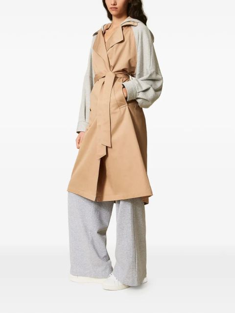 TWINSET gabardine plush trench coat - Neutrals