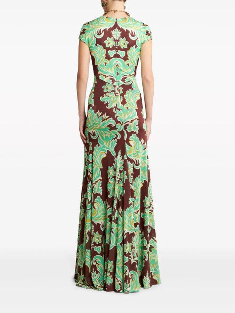 ETRO graphic-print jersey dress - Green