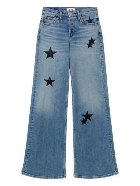 RE/DONE star-details wide-leg jeans - Blue - zdjęcie produktu nr 1